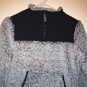 Grey/black Fluffy Sweater